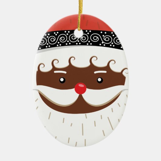afro - amerikaanse santa keramisch ornament (Voorkant)