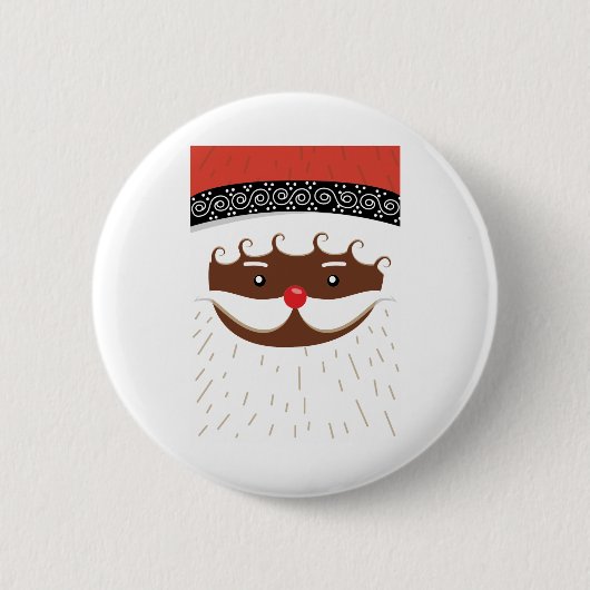afro - amerikaanse santa ronde button 5,7 cm (Voorkant)
