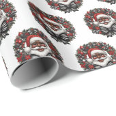 Afro-Amerikaanse Sinterklaas Rood, Zwart & Wit Cadeaupapier (Rol Hoek)