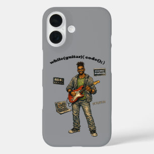 Afro-Amerikaanse software-ingenieur gitaarspeler iPhone 16 Hoesje