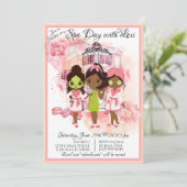 Afro-Amerikaanse Spa Feest Uitnodiging (Staand voorkant)