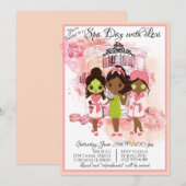 Afro-Amerikaanse Spa Feest Uitnodiging (Voorkant / Achterkant)