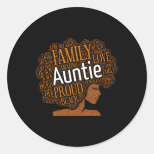 Afro-Amerikaanse tante Afro Ronde Sticker