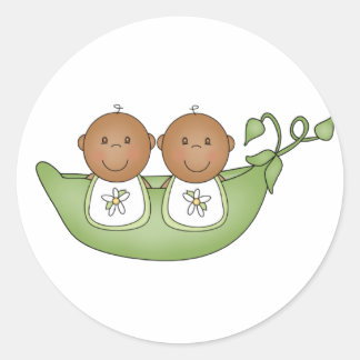 Afro-Amerikaanse tweeling in Pea Pod Ronde Sticker