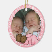Afro-Amerikaanse Twin Girls 1st Christmas Ornament (Links)