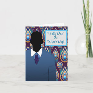 Afro-Amerikaanse Vader Vaderdag Pak & Das   Kaart