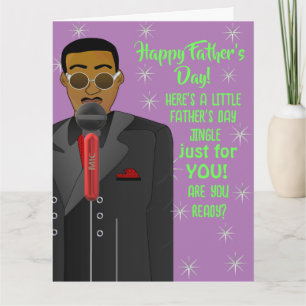 Afro-Amerikaanse Vaderdag Jingle Zingende Vaderdag Kaart