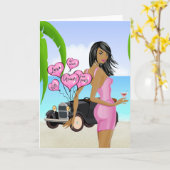 Afro-Amerikaanse Valentijnskaart Kaart (Gele Bloem)