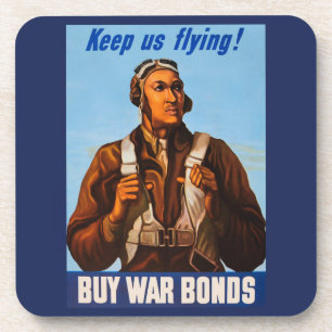 Afro-Amerikaanse vliegeniers gevechtspiloten WO2 Bier Onderzetter