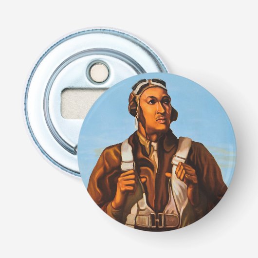 Afro-Amerikaanse vliegeniers gevechtspiloten WO2 Button Flesopener (Voorkant)