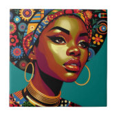Afro-Amerikaanse Vrouw Art Tegeltje (Voorkant)