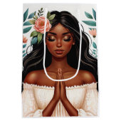 Afro-Amerikaanse vrouw biddend Medium Cadeauzakje (Achterkant)