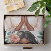 Afro-Amerikaanse vrouw biddende floraal Tissuepapier (Geschenk)