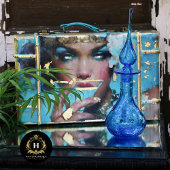 Afro-Amerikaanse vrouw Blue Cocktail Decoupage Tissuepapier