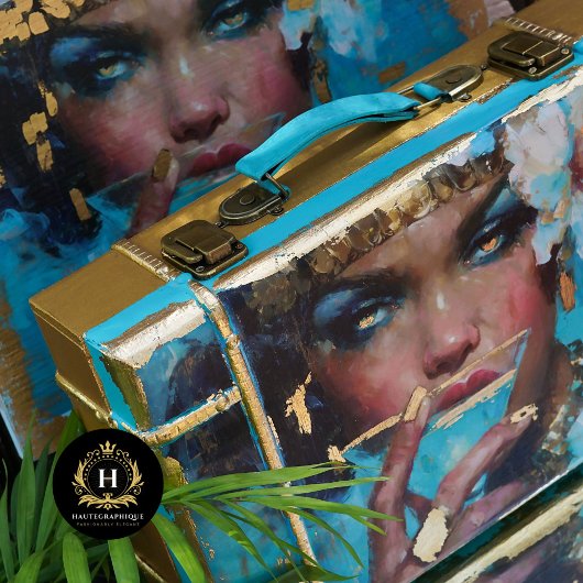 Afro-Amerikaanse vrouw Blue Cocktail Decoupage Tissuepapier