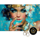 Afro-Amerikaanse vrouw Blue Cocktail Decoupage Tissuepapier