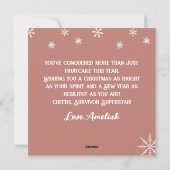 Afro-Amerikaanse vrouw kanker overlevende vreugdev Feestdagenkaart (Achterkant)