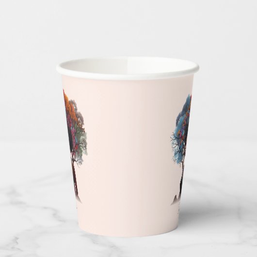 Afro-Amerikaanse vrouw met boomversierd haar Papieren Bekers (Links)