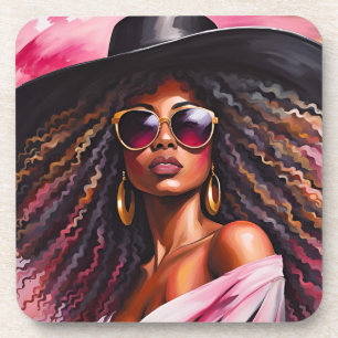 Afro-Amerikaanse Vrouw Onderzetters met Cork terug