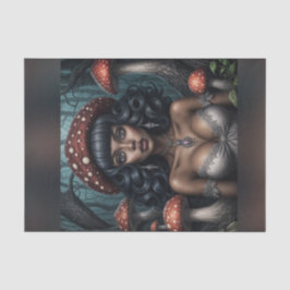 Afro-Amerikaanse vrouw Paddestoel Queen Decoupage Tissuepapier