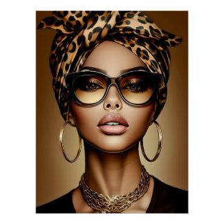 Afro-Amerikaanse vrouw portretkunst Perfect Poster