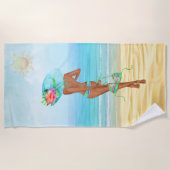 Afro-Amerikaanse vrouw strandlaken (Voorkant)
