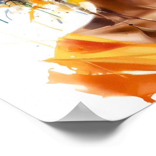 Afro-Amerikaanse Vrouw Waterverf Schilderij Poster (Hoek)