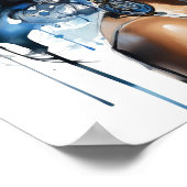 Afro-Amerikaanse Vrouw Waterverf Schilderij Poster (Hoek)