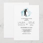 Afro-Amerikaanse Waterverf Splash Invitation Kaart (Voorkant / Achterkant)