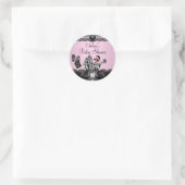 Afro-Amerikaanse Zebra & kant Baby shower Sticker (Tas)