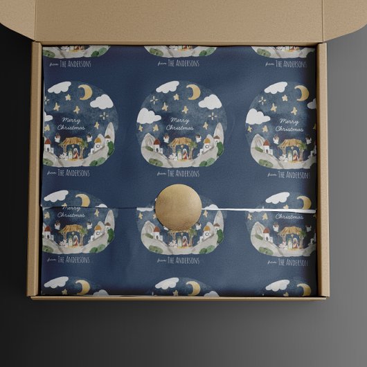 Afro-Amerikaanse zwarte Geboorte Kerstmis Cadeaupapier