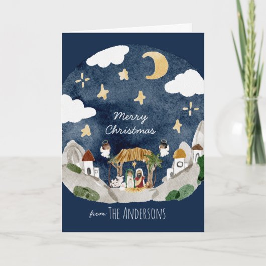 Afro-Amerikaanse zwarte Geboorte Kerstmis Kaart (Voorkant)