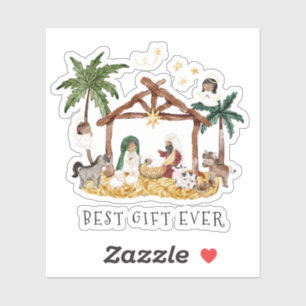 Afro-Amerikaanse zwarte Geboorte Kerstmis Sticker