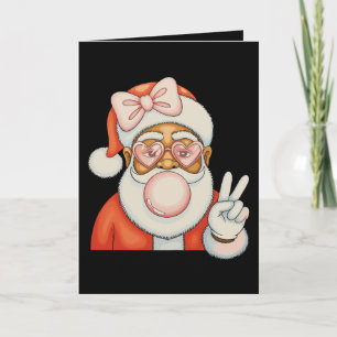 Afro-Amerikaanse Zwarte Kerstman Bubble Gum Kerstm Kaart