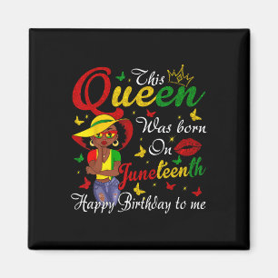 Afro-Amerikaanse Zwarte Koningin Happy Birthday Ju Magneet