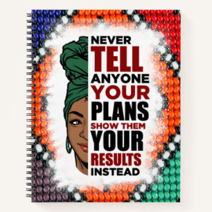 Afro-Amerikaanse Zwarte Koningin Melanin Sista Win Notitieboek
