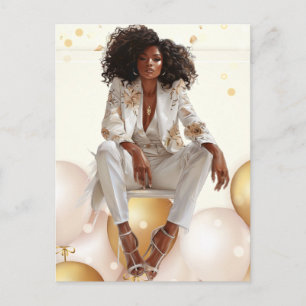Afro-Amerikaanse Zwarte Koningin Melanine Sista Wi Briefkaart