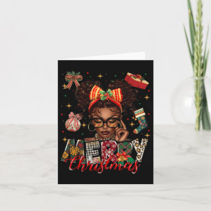 Afro-Amerikaanse zwarte vrouw vrolijke kerst Pajam Kaart