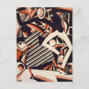 Afro-Amerikanen 1920 - Tekenen in twee kleuren Briefkaart