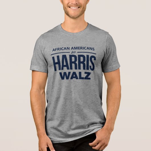 Afro-Amerikanen voor Harris Walz Tri-Blend Shirt (Voorkant)