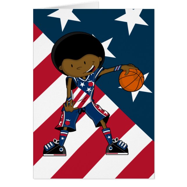 Afro Basketball Player-kaart (Voorkant)