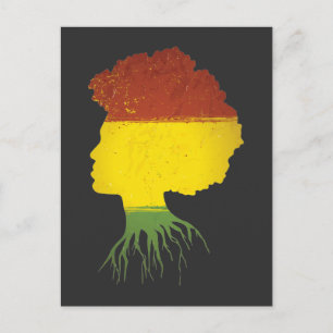 Afro Black Girl African American Roots Diva Briefkaart