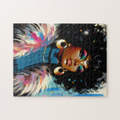 Afro Black Woman Colorful Retro Art Legpuzzel (Horizontaal)