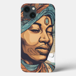 Afro Boho Queen - kleurrijke artistieke iPhone 13 Hoesje