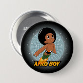 Afro Boy Ronde Button 7,6 Cm (Voorkant /achterkant)