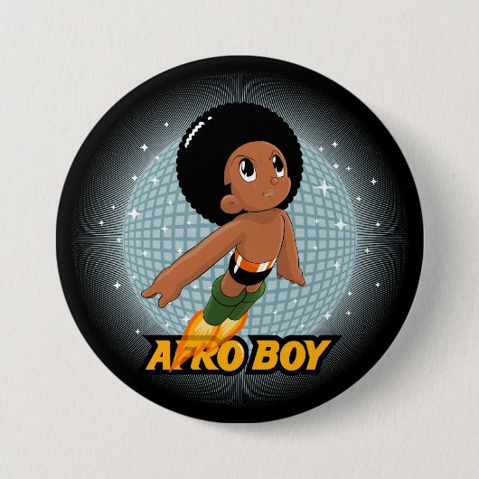 Afro Boy Ronde Button 7,6 Cm (Voorkant)