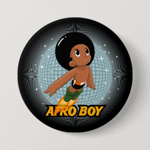Afro Boy Ronde Button 7,6 Cm