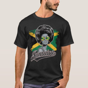 Afro Caraïbische Vrouw Jamaica Vlag Eiland Vibe T-shirt