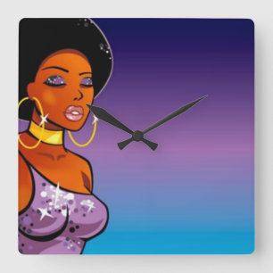 Afro-centrische wandklok vierkante klok