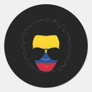Afro Colombiaanse Afro Latino Colombiaanse vlag Ronde Sticker
